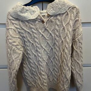 George Women's Ivory Cable Knit Sweater